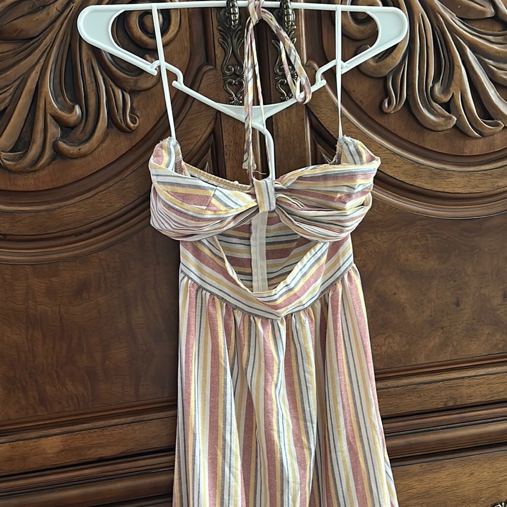 SHEIN Striped Halter Cutout Maxi Dress - Multicolor XS (Never Worn)